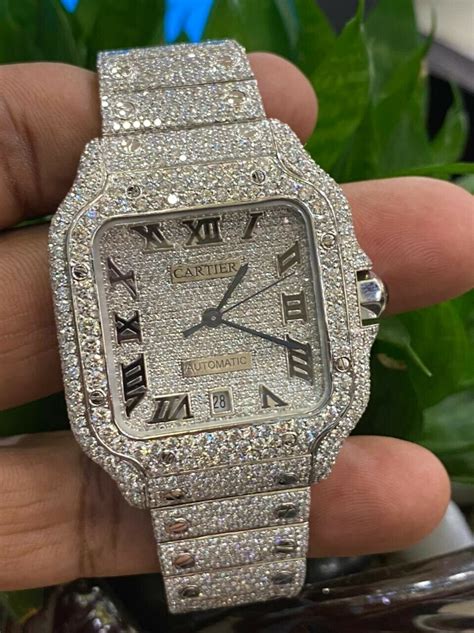 cartier santos watch diamond